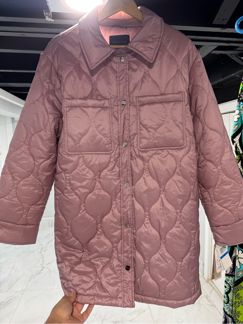 Sanctuary Dusty Rose Quilted Snap Jacket